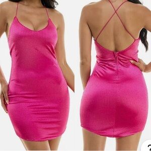 City Studio Elegant Pink Halter Dress (3/4)